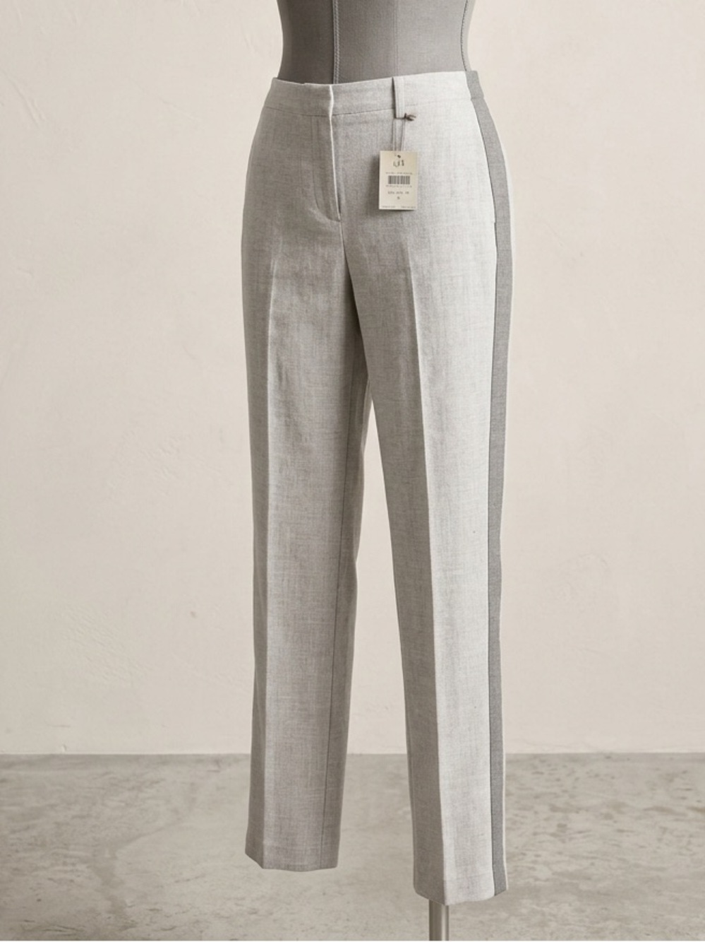 NWT J. JILL Grey Heather Side Stripe Tuxedo Dress Pant 210701 Size 8
